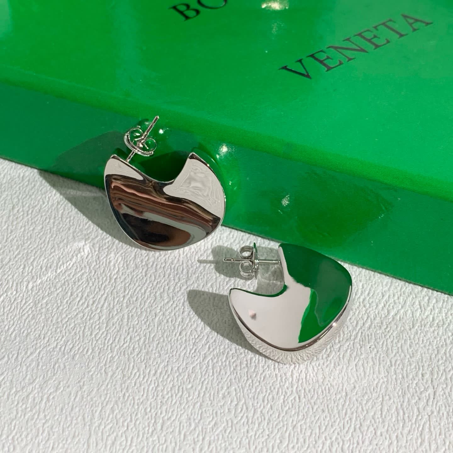 Bottega Veneta Silver Hoop Earrings